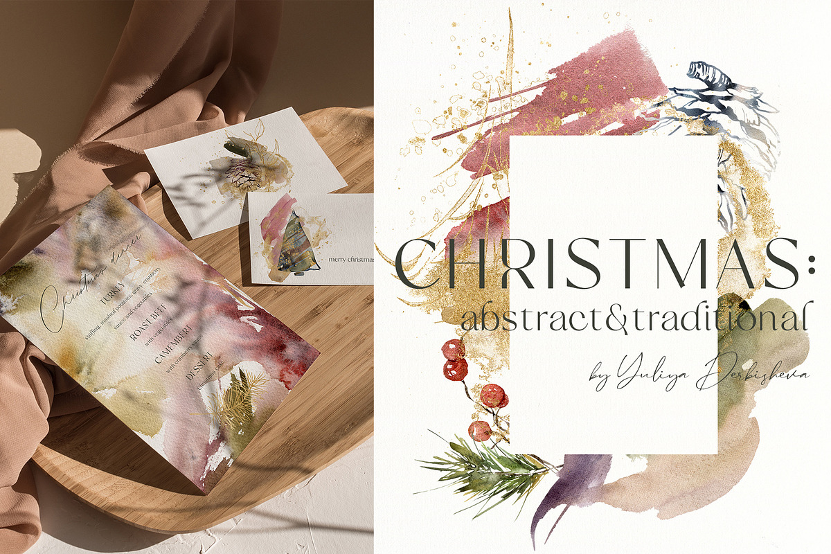 Christmas bundle: textures & flowers, a Texture Illustration by Yuliya Derbisheva (Photo 22 of 33)