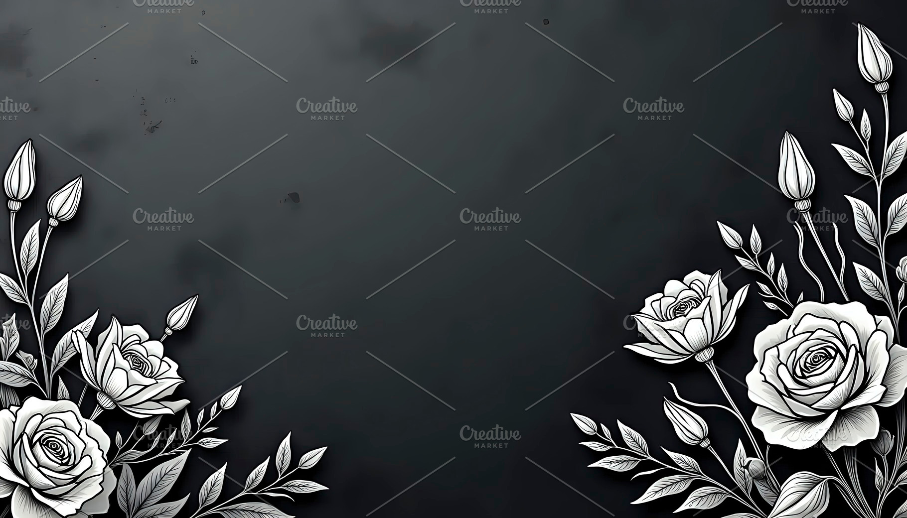 Monochrome Floral Line Art on Charco, a Photo by LOGOCREATIVE