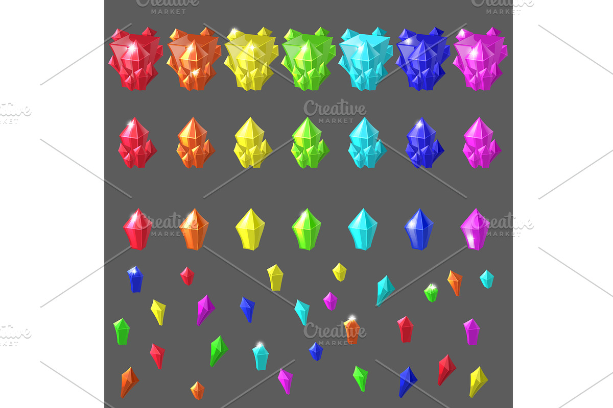 Set of magic crystals., an Object Illustration by piter.goskov