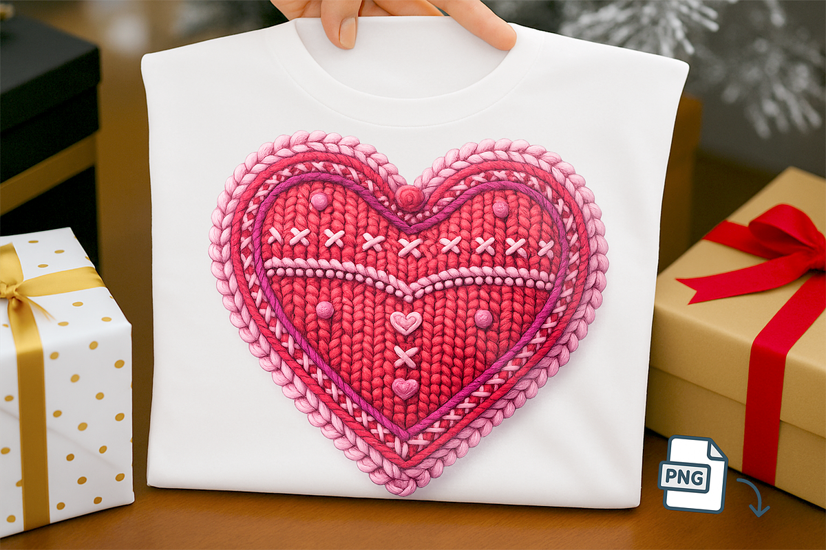 Faux Crochet Embroidered Heart PNG, a Seasonal Illustration by Craftsbeefy (Photo 1 of 6)