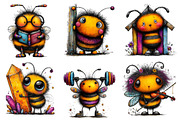 Whimsical Honey Bees Clipart, an Illustration by Dream Creation (Thumbnail 3 of 6)