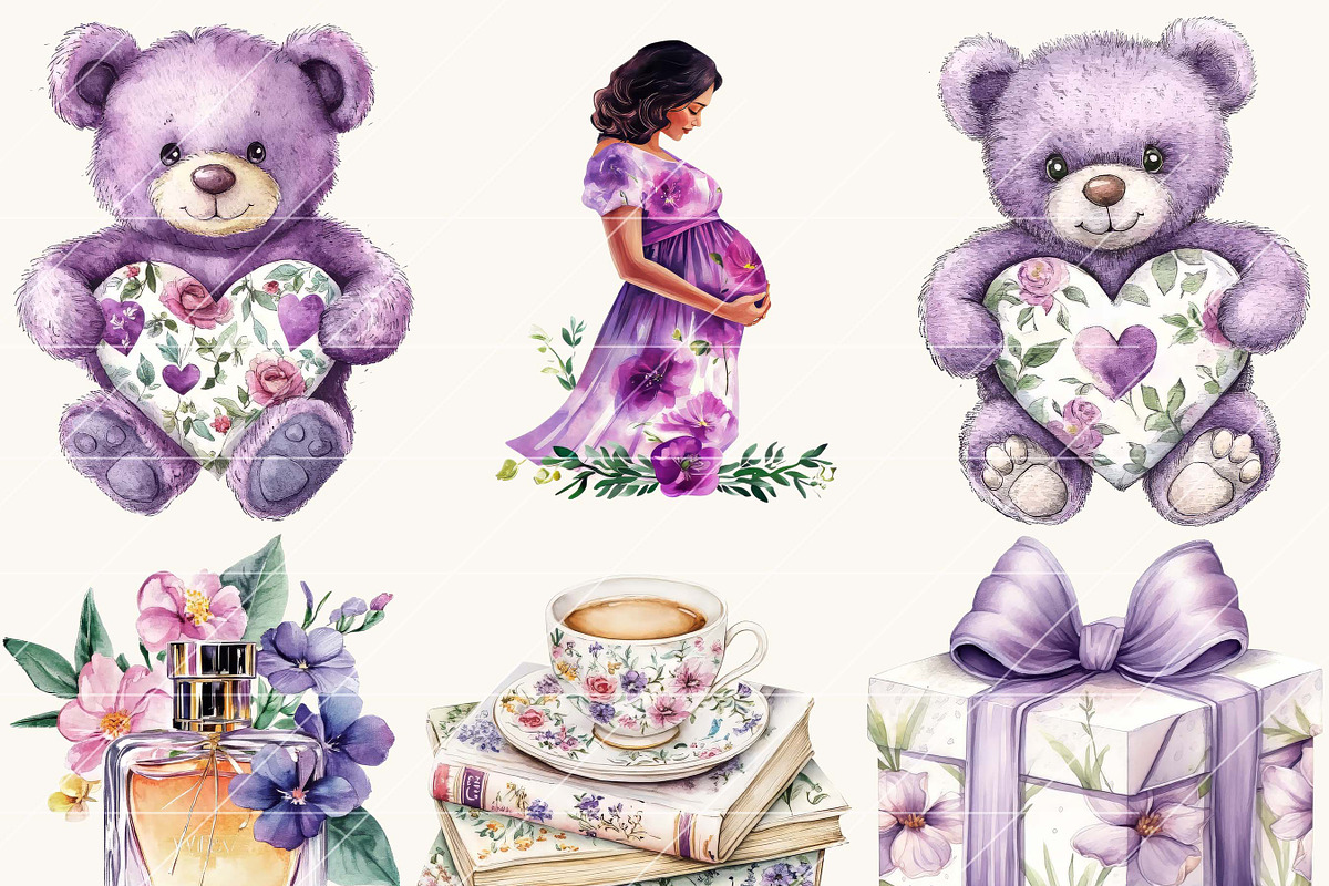 Watercolor Mothers Day Clipart, a Person Illustration by Design Scotch (Photo 2 of 9)