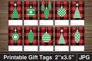 Buffalo Check Christmas Gift Tags
