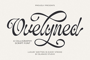 Ovelyned a Calligraphy Script Font, a Script Font by Blankids Studio
