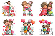 Watercolor Valentine Couple Clipart, an Illustration by CraftArtStudio (Thumbnail 4 of 6)