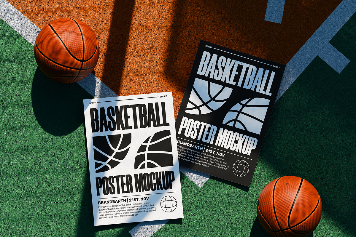 Basketball Poster Mockup, an Advertising Mockup by Brand Earth (Photo 2 of 4)