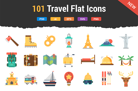 101 Travel Flat Icons, an Icon by Flat Icons
