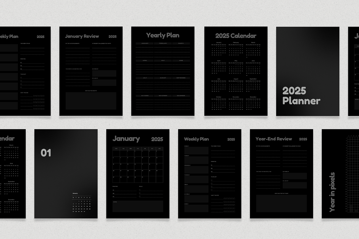 2025 Digital Planner Printable A4, a Print Template by The Chaos Project (Photo 8 of 8)