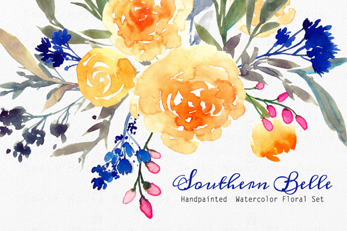 Southern Belle - Watercolor Floral S, an Illustration by SmallHouseBigPony (Photo 1 of 5)