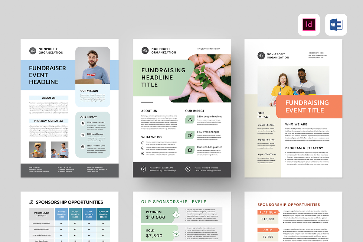 Nonprofit Fundraising Flyer Bundle, a Flyer Template by Leaflove (Photo 1 of 9)