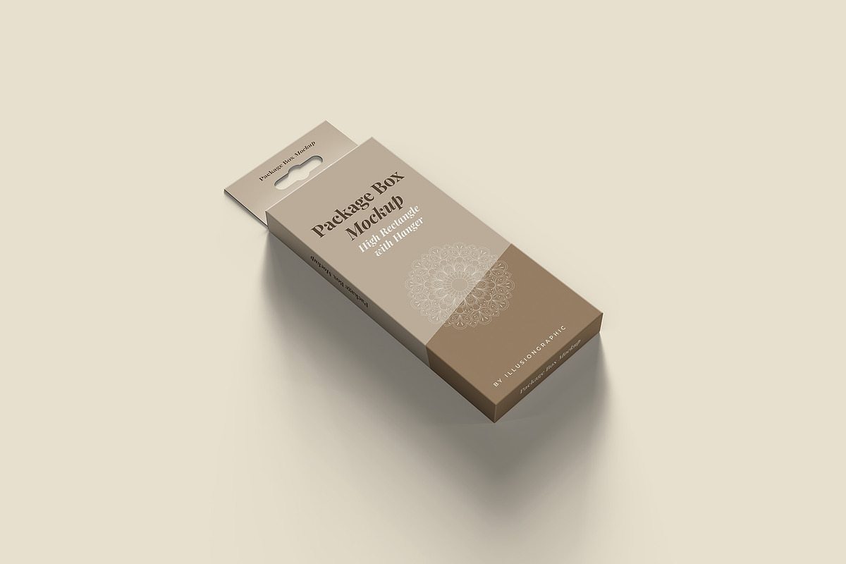 Package Box Mockup with Hanger, a Packaging Mockup by Illusiongraphic (Photo 5 of 19)