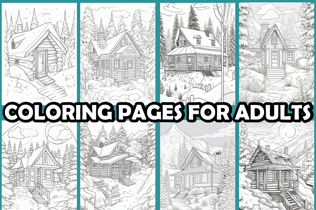 Cozy Cabin in Deep Snow Coloring Pag, an Animal Illustration by martinblan (Photo 3 of 4)