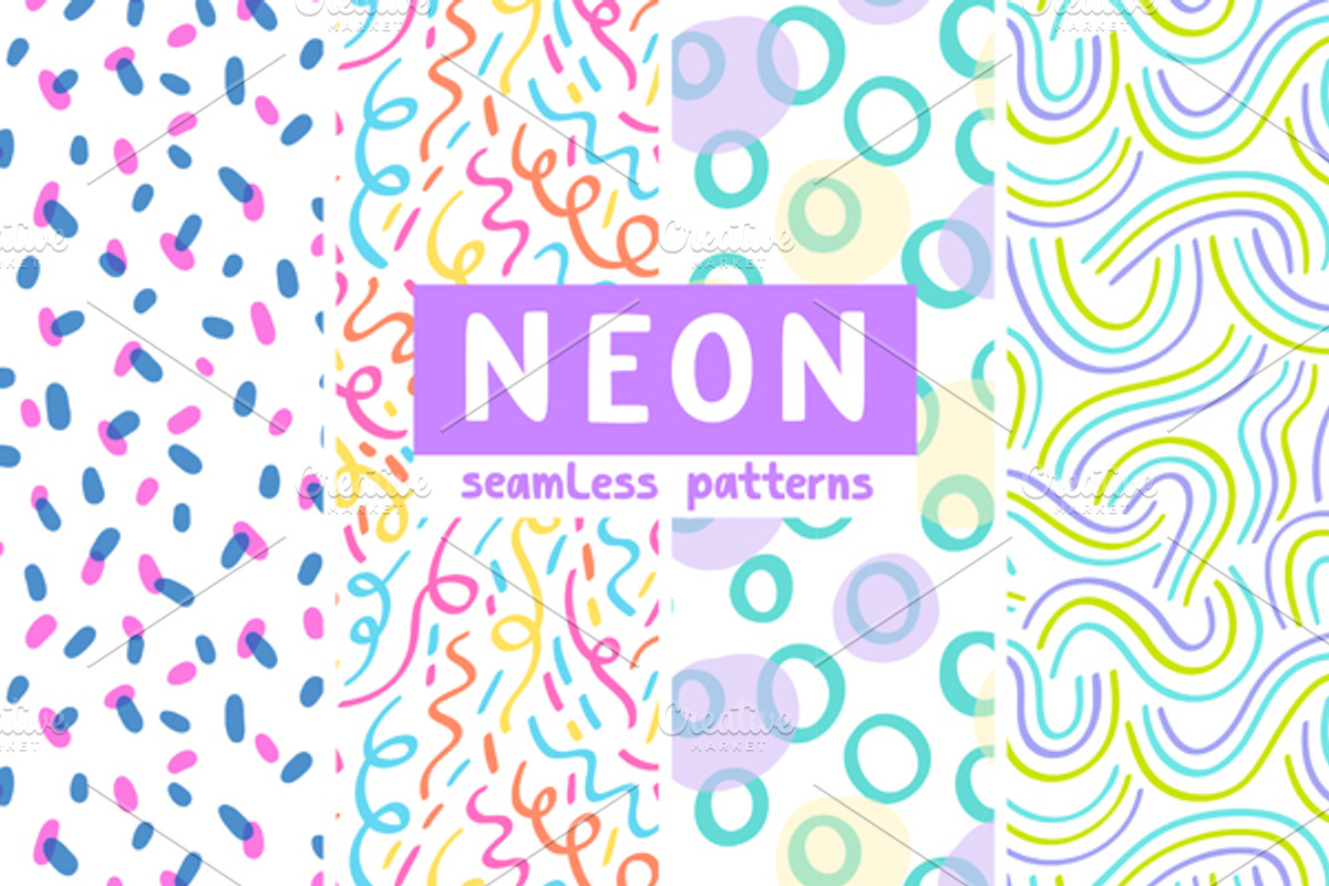 Neon Seamless Patterns
