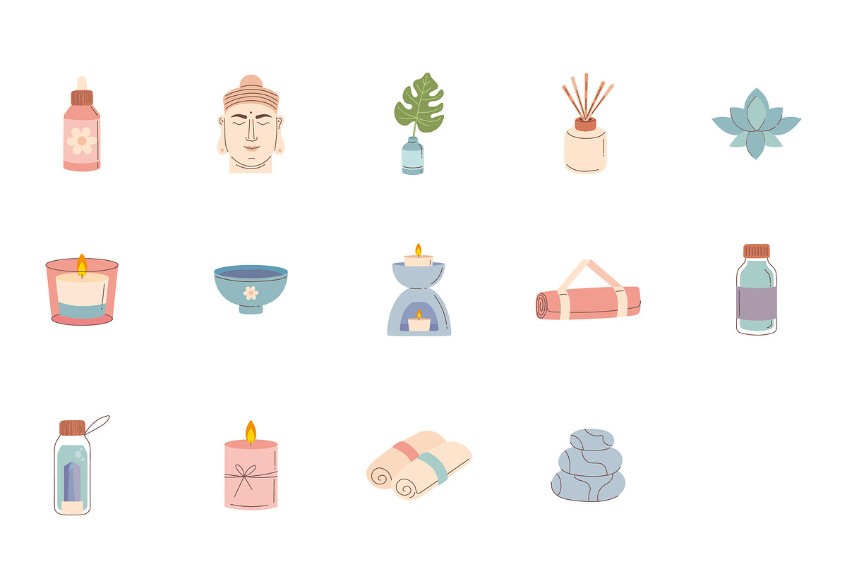 Mindfulness & Spa Illustration Set