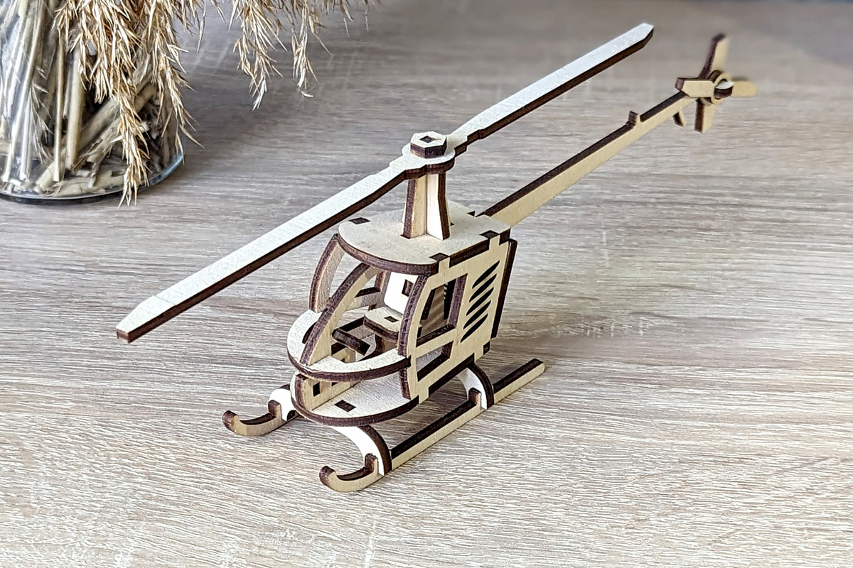 Helicopter - Laser Cut File, an Object Graphic by VectorPainter (Photo 11 of 13)