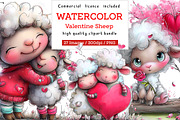 funny valentine sheep clipart, an Illustration by CreationArt (Thumbnail 1 of 5)