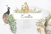 Exotic. watercolor set, an Illustration by Love Watercolor Store (Thumbnail 1 of 11)