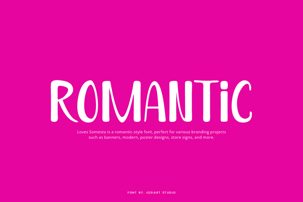 Loves Somesta - Romantic Font, a Handwritten Font by Iqsiart Studio (Photo 3 of 7)