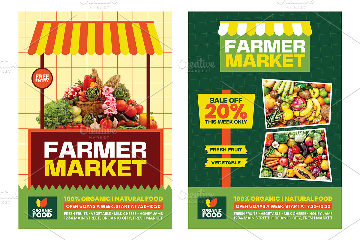 Farmer market flyer template bundle, a Flyer Template by Yunus Ahmad (Photo 3 of 4)