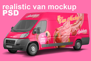 Realistic PSD Van Mockup
