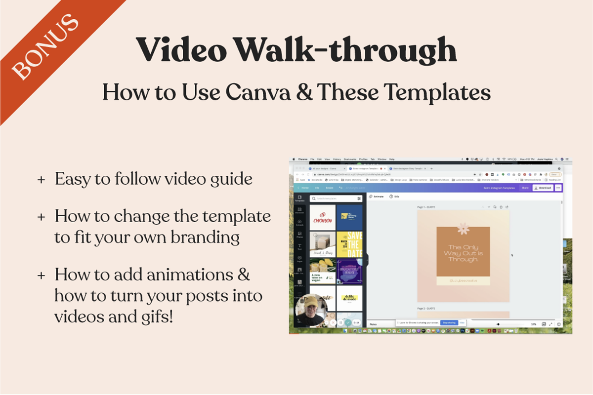 60 Retro Instagram Post Templates, a Social Media Template by Lucky Bee Creative Studio (Photo 11 of 12)