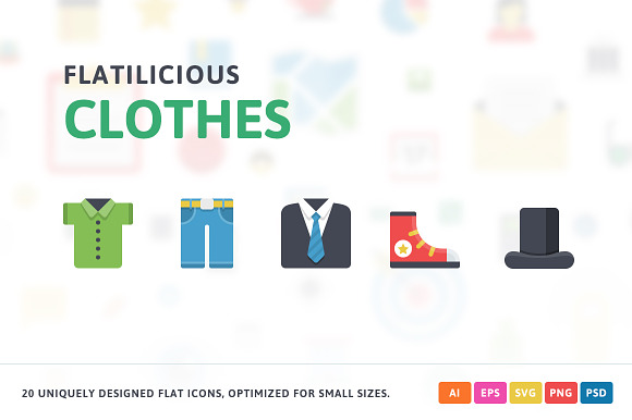 Clothes Flat Icons preview 3