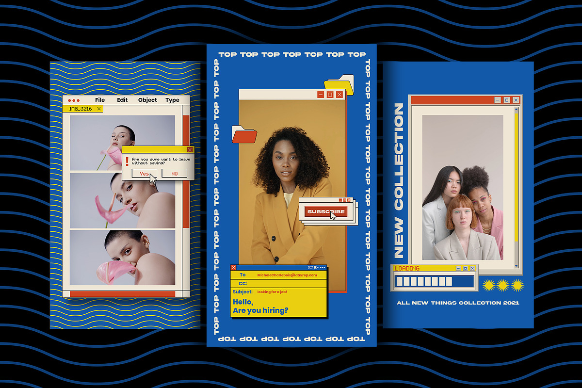 Retro 90s Instagram Pack, a Social Media Template by Pixflow (Photo 6 of 9)