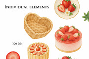 Strawberry Tea Time Watercolor Set, a Food Illustration by Sunshine Art (Thumbnail 2 of 7)