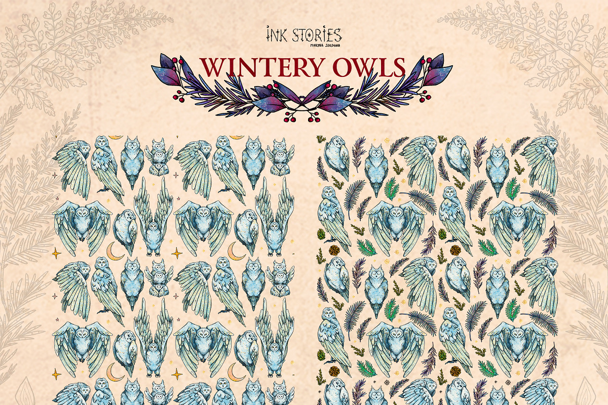 Wintery Owls, an Animal Illustration by Ink Stories (Photo 16 of 26)