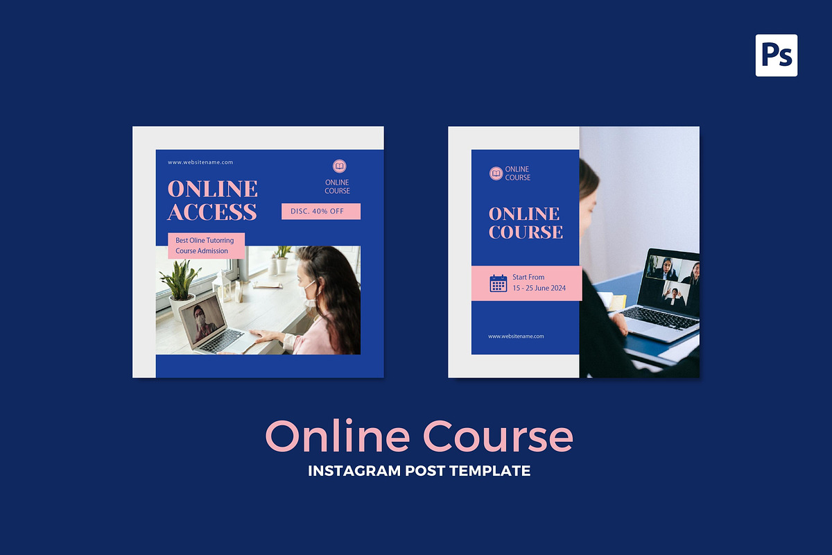 Online Course Instagram Post, a Social Media Template by CavenArt (Photo 2 of 5)