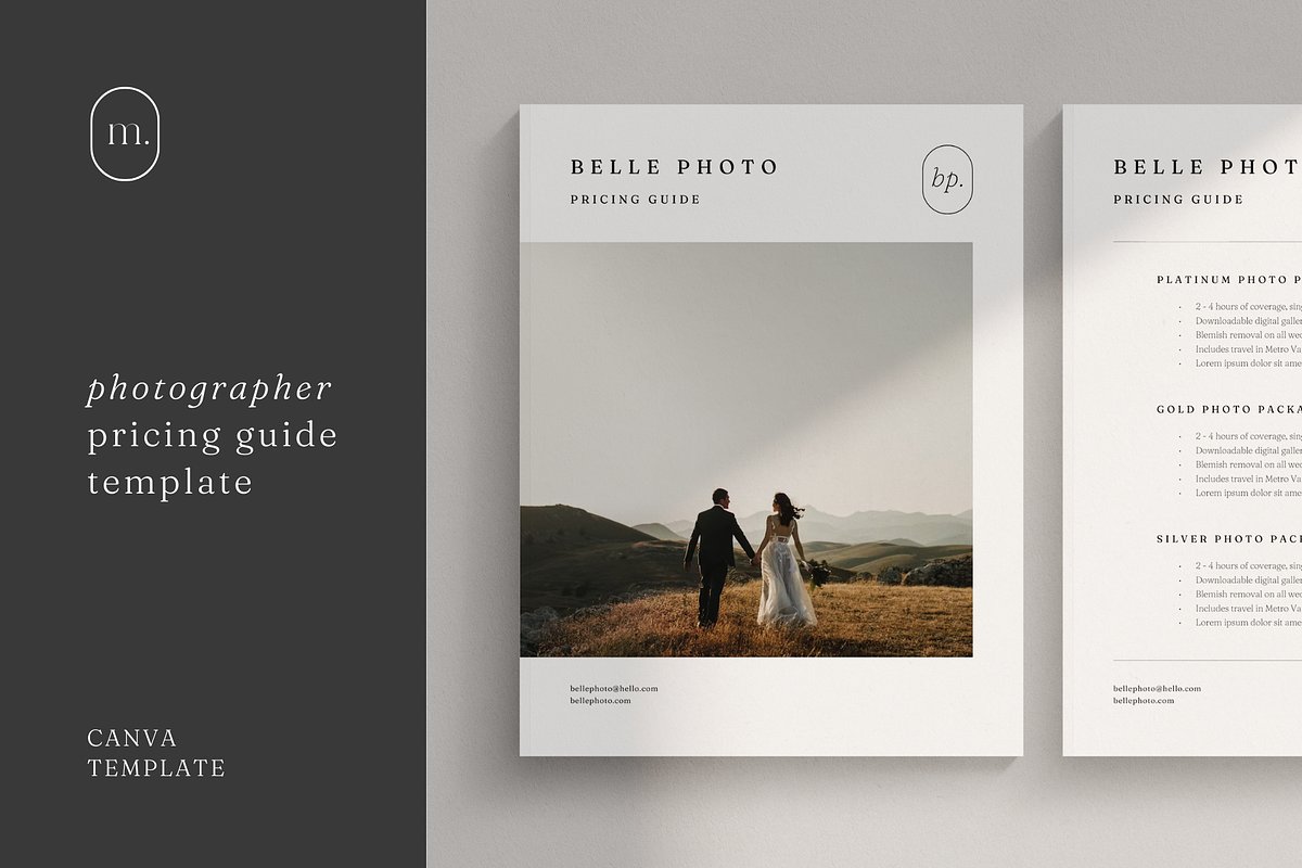 Photography Simple Price Guide Canva, a Marketing Template by frommakertomaker (Photo 1 of 6)
