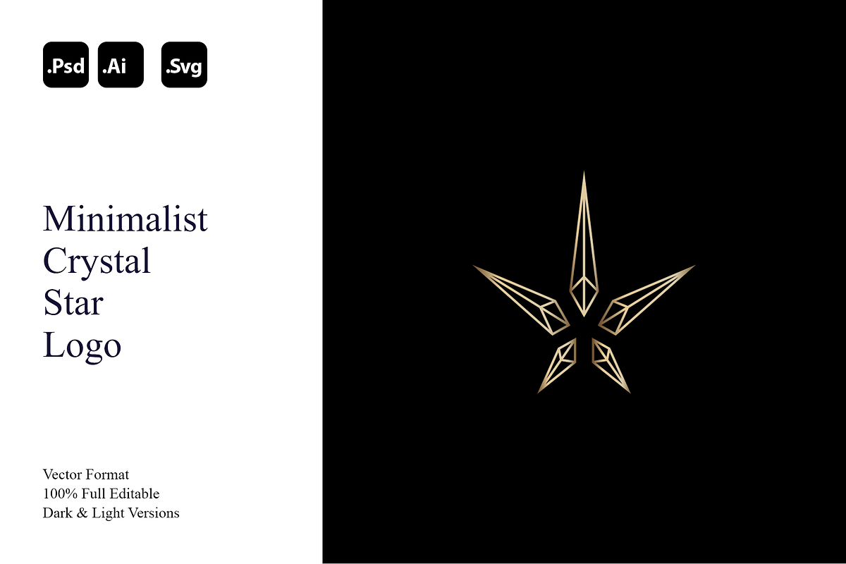 Minimalist Crystal Star Logo, a Branding & Logo Template by Luxury Logos (Photo 1 of 4)