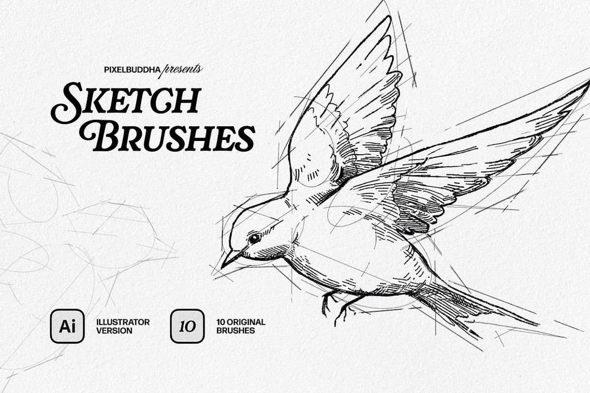 12-in-1 Illustrator Brushes Bundle, a Brush Add-On by pixelbuddha.net (Photo 13 of 14)