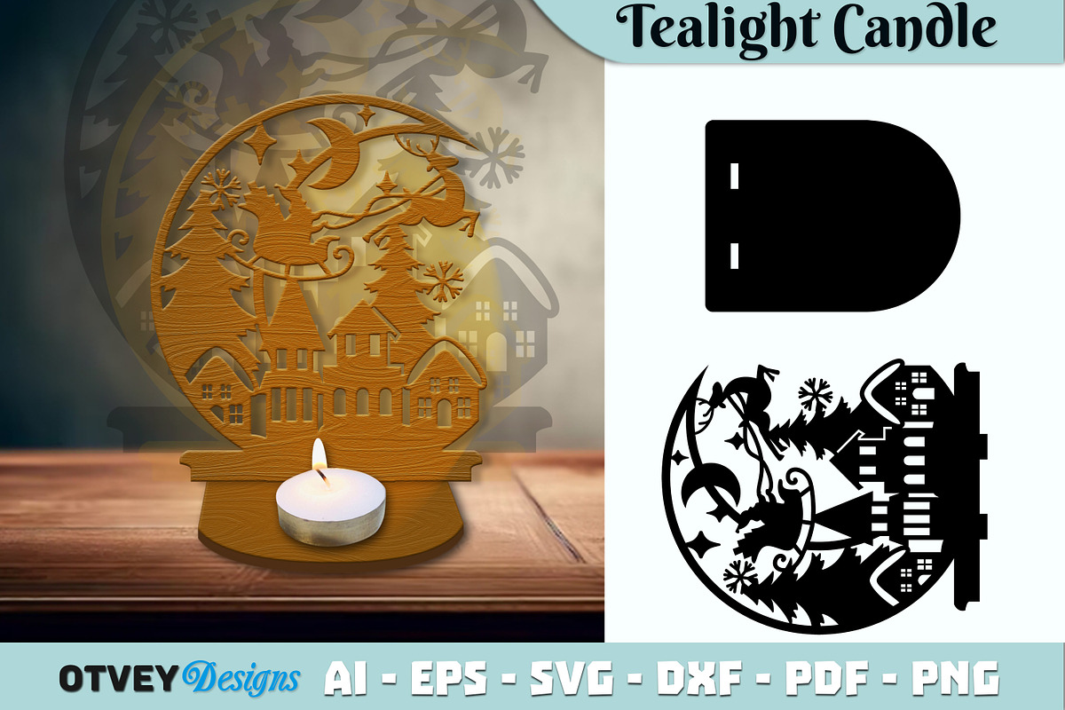 Crescent Santa Seligh Tealigh Candle, a Decorative Illustration by OTVEY DESIGN (Photo 4 of 13)