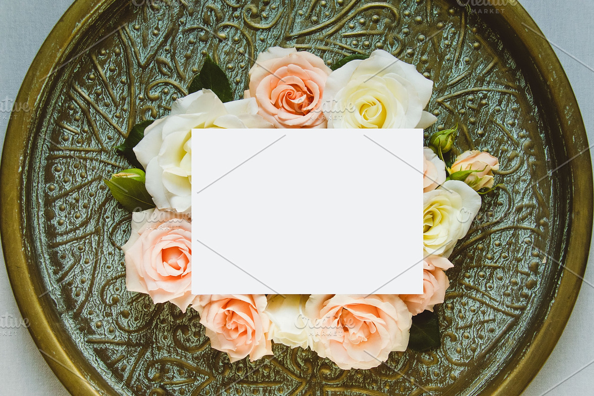 7x5 invitation mockup, a Print Template by savvy graphics & stock