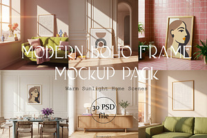 Modern Boho Frame Mockup Pack 30 PSD, a Mockup by DreamoraArt