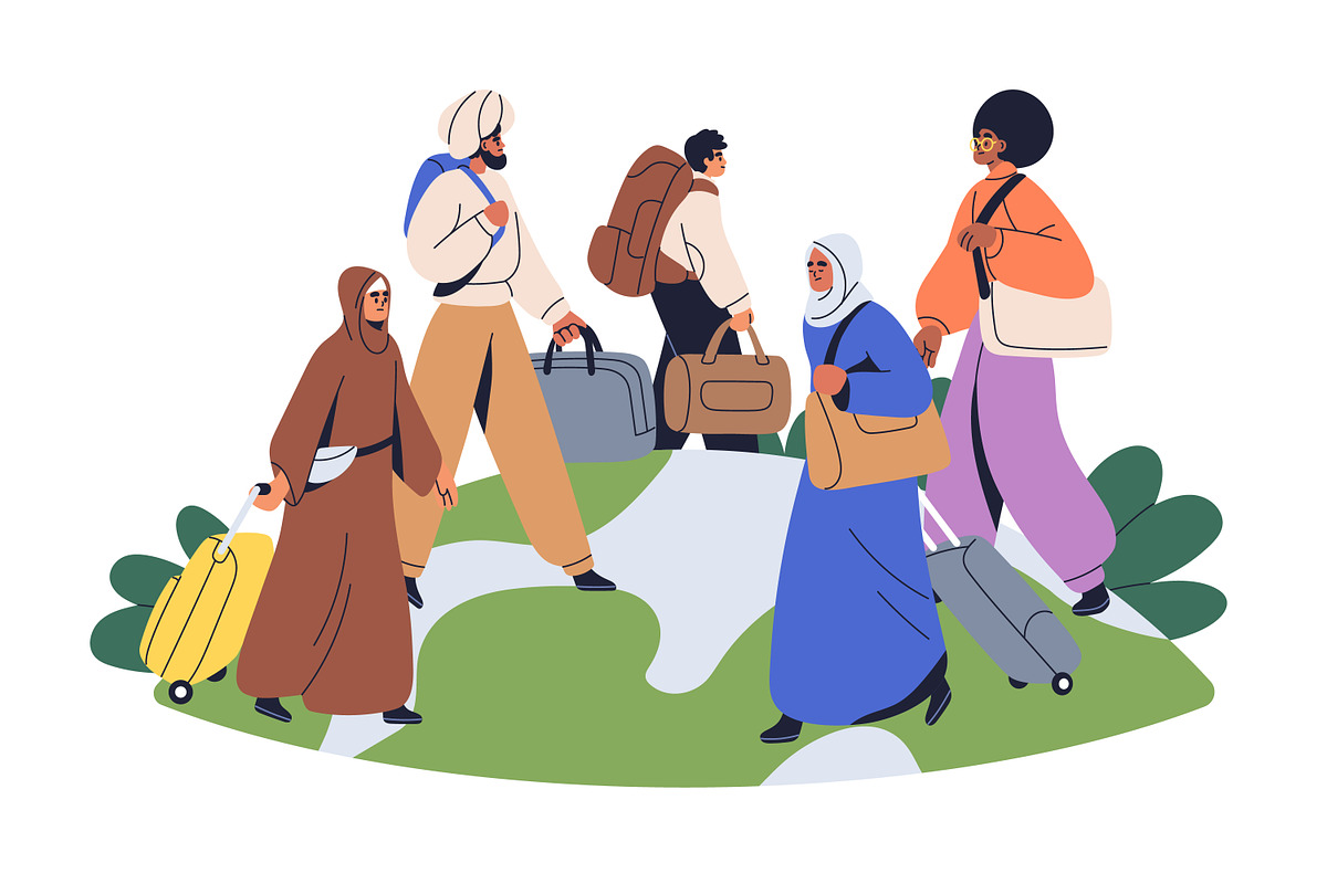 People moving set. Migration concept, a Person Illustration by Good Studio (Photo 7 of 9)