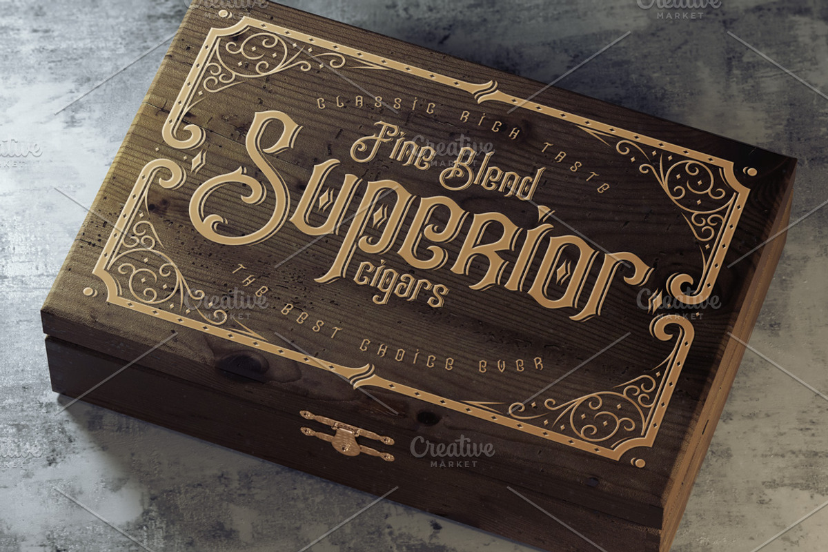 Tobacco Box Font, Mockups, Template! preview 3