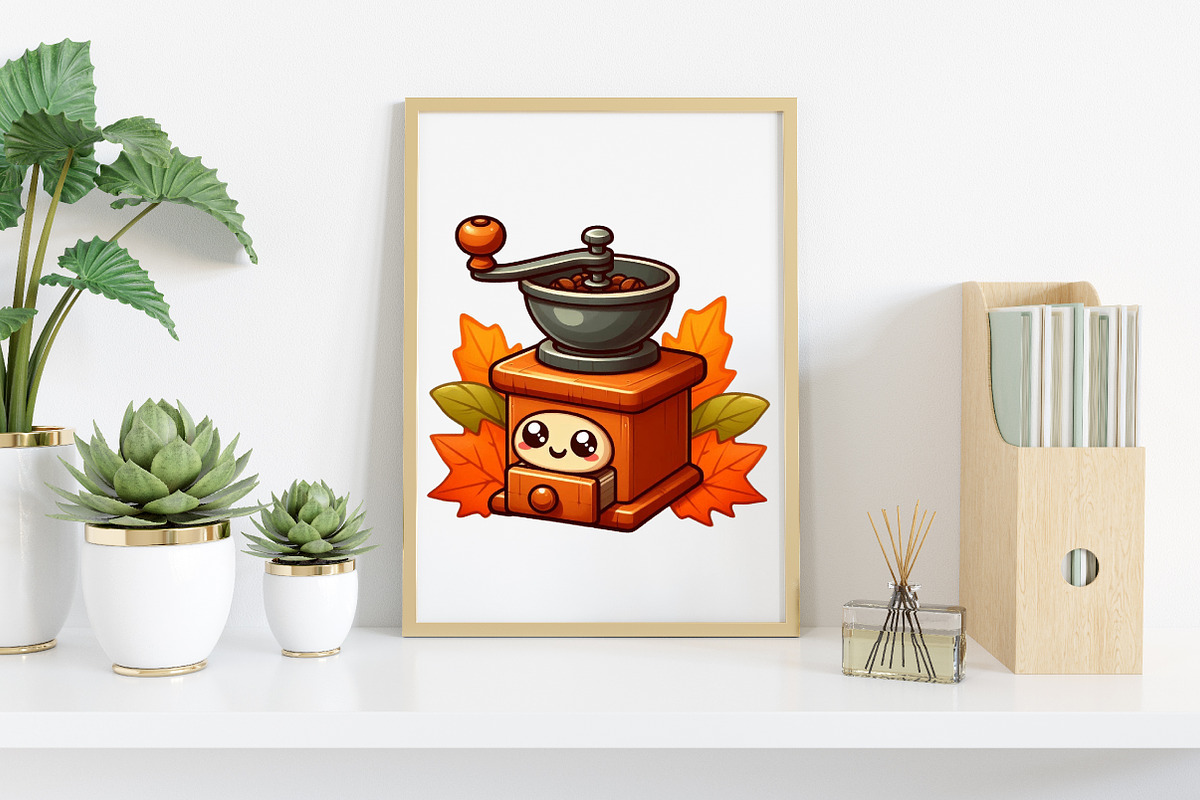 Kawaii Autumn Coffee Clipart Bundle, an Illustration by Canvas Craft (Photo 5 of 8)