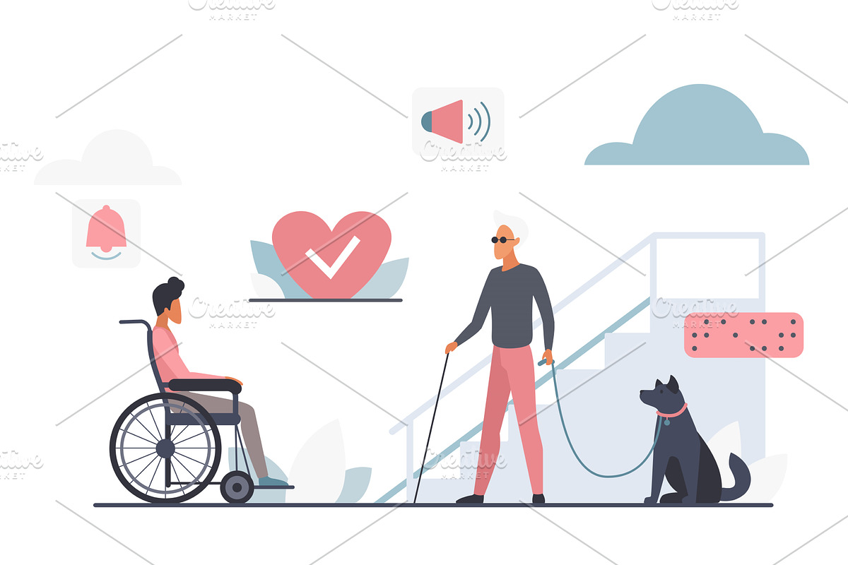 Cloud technology solutions disabled, a Technology Illustration by Lemberg Vector