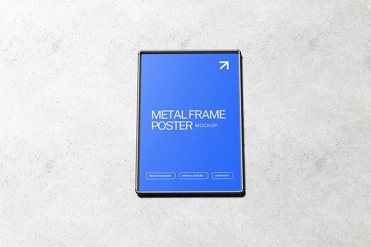 Metal Frame Poster Mockup, an Advertising Mockup by HanaSaka_Studio (Photo 5 of 5)