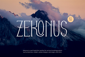 Zekonus - Modern Serif Font, a Serif Font by Iqsiart Studio