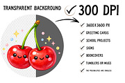 Watercolor Cherry Clipart Set PNG, an Illustration by Craft Nest (Thumbnail 2 of 5)