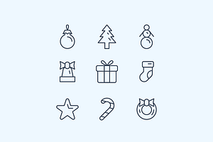 Minimalistic Christmas icons