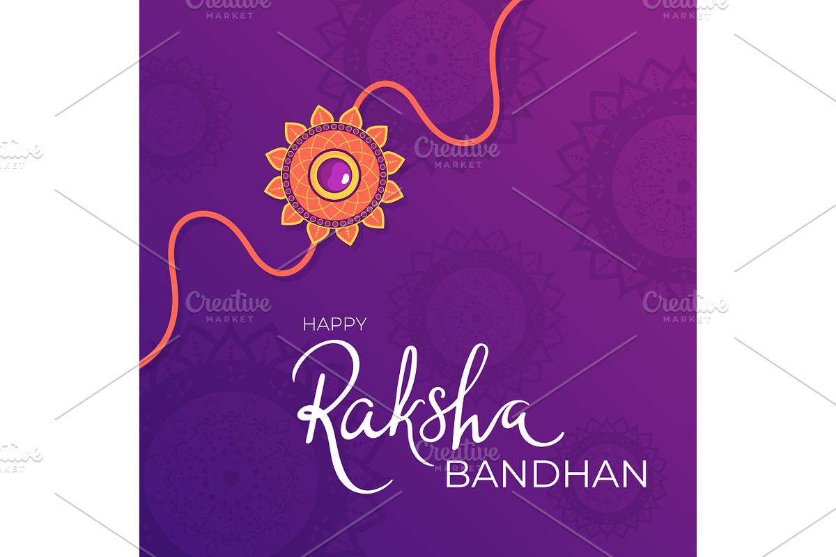 Happy Raksha Bandhan Greeting Card, a Decorative Illustration by PsychocheArt (Photo 1 of 3)