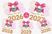 Glitter Happy New Year PNG Bundle, an Illustration by Designworld (Thumbnail 1 of 6)