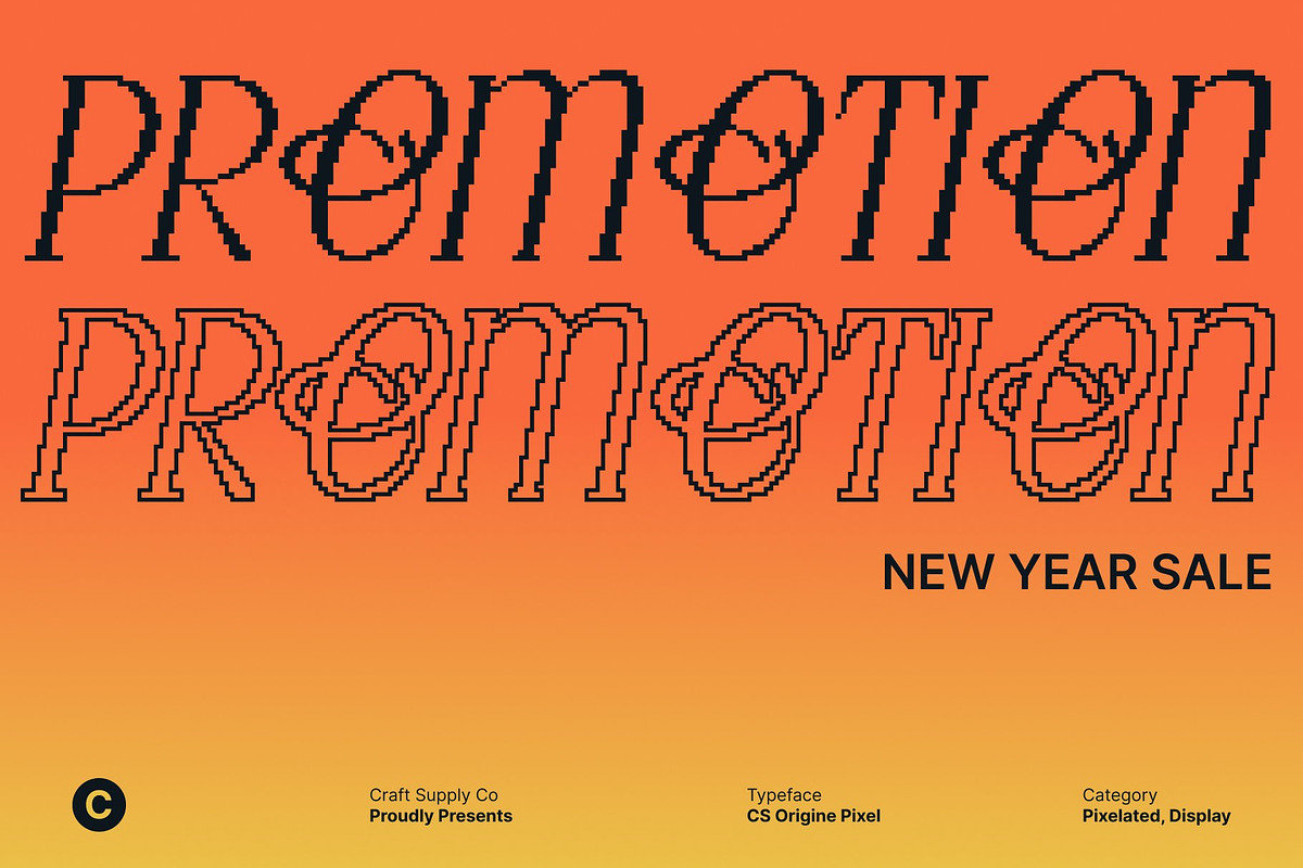 CS Origine Pixel, a Serif Font by Craft Supply Co. (Photo 3 of 8)
