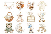 Watercolor Boho Baby boy Clothes Cli, a Seasonal Illustration by Design Market (Thumbnail 2 of 7)