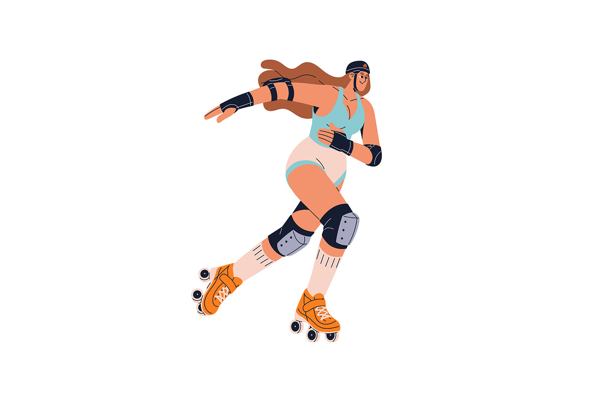 Happy people on roller skates set, a Person Illustration by PaperTrident (Photo 8 of 15)