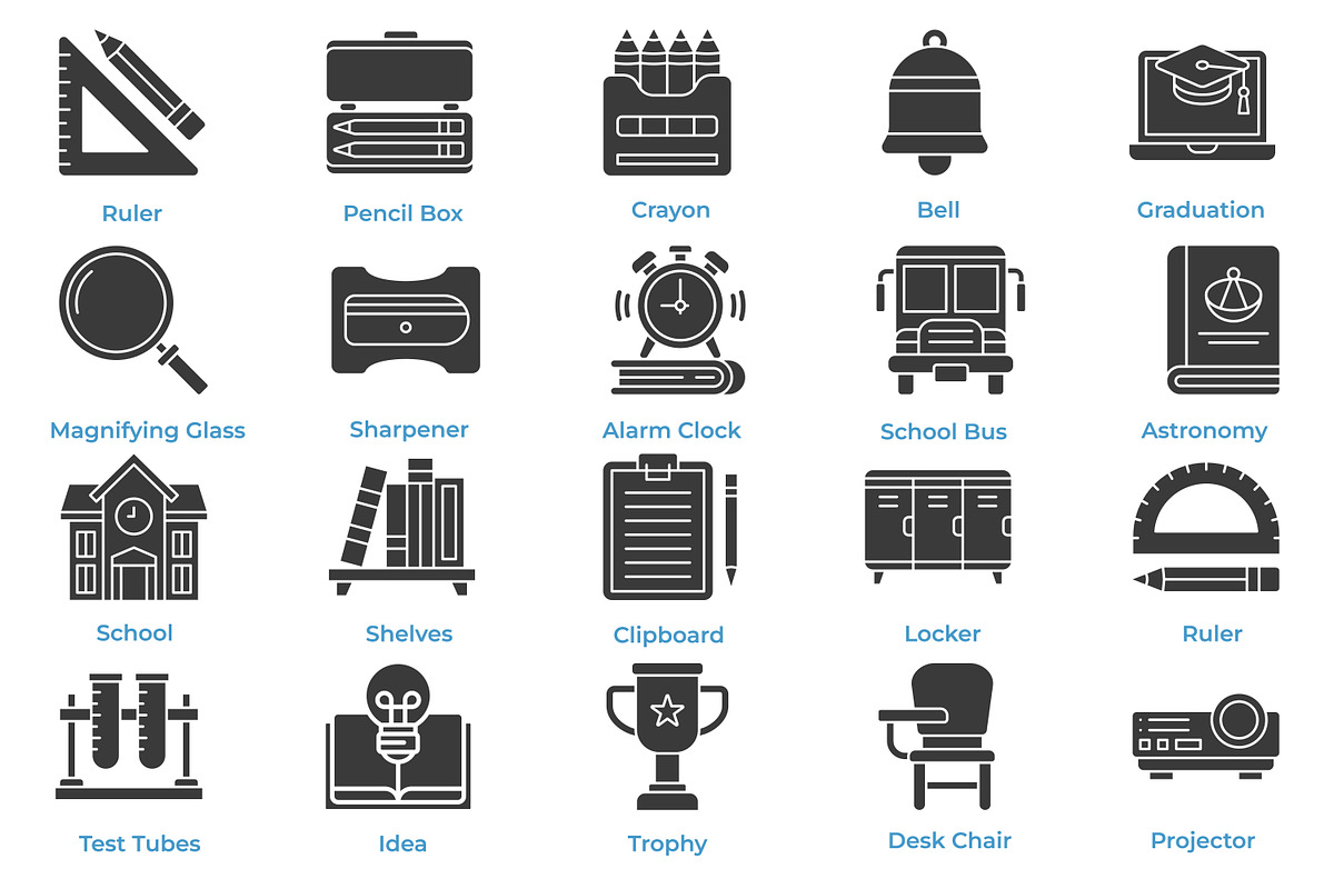 Education Icons Set, an Icon by Tekuni (Photo 4 of 12)